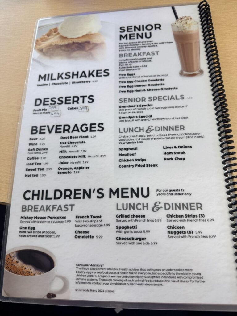 Country-Aire Restaurant Menu 1