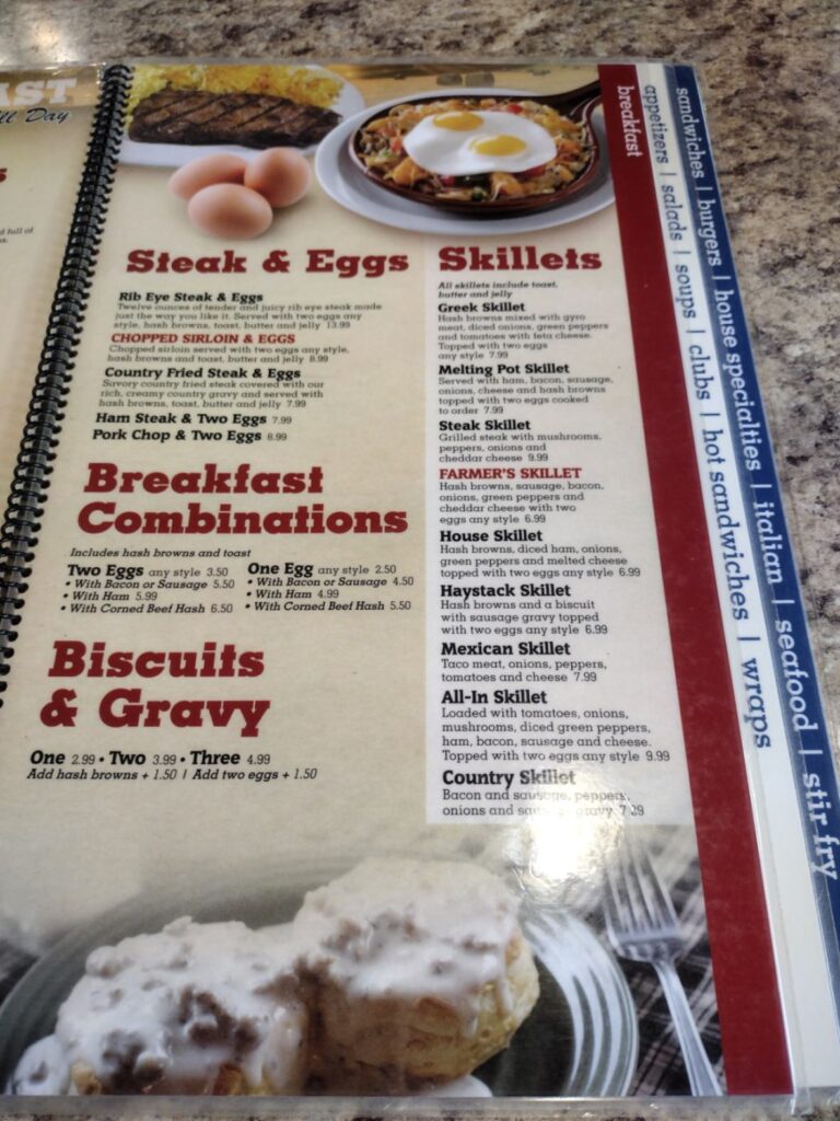 Country-Aire Restaurant Menu 6
