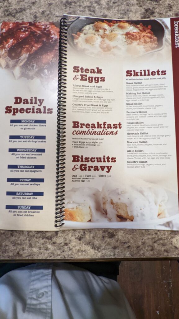 Country-Aire Restaurant Menu 8